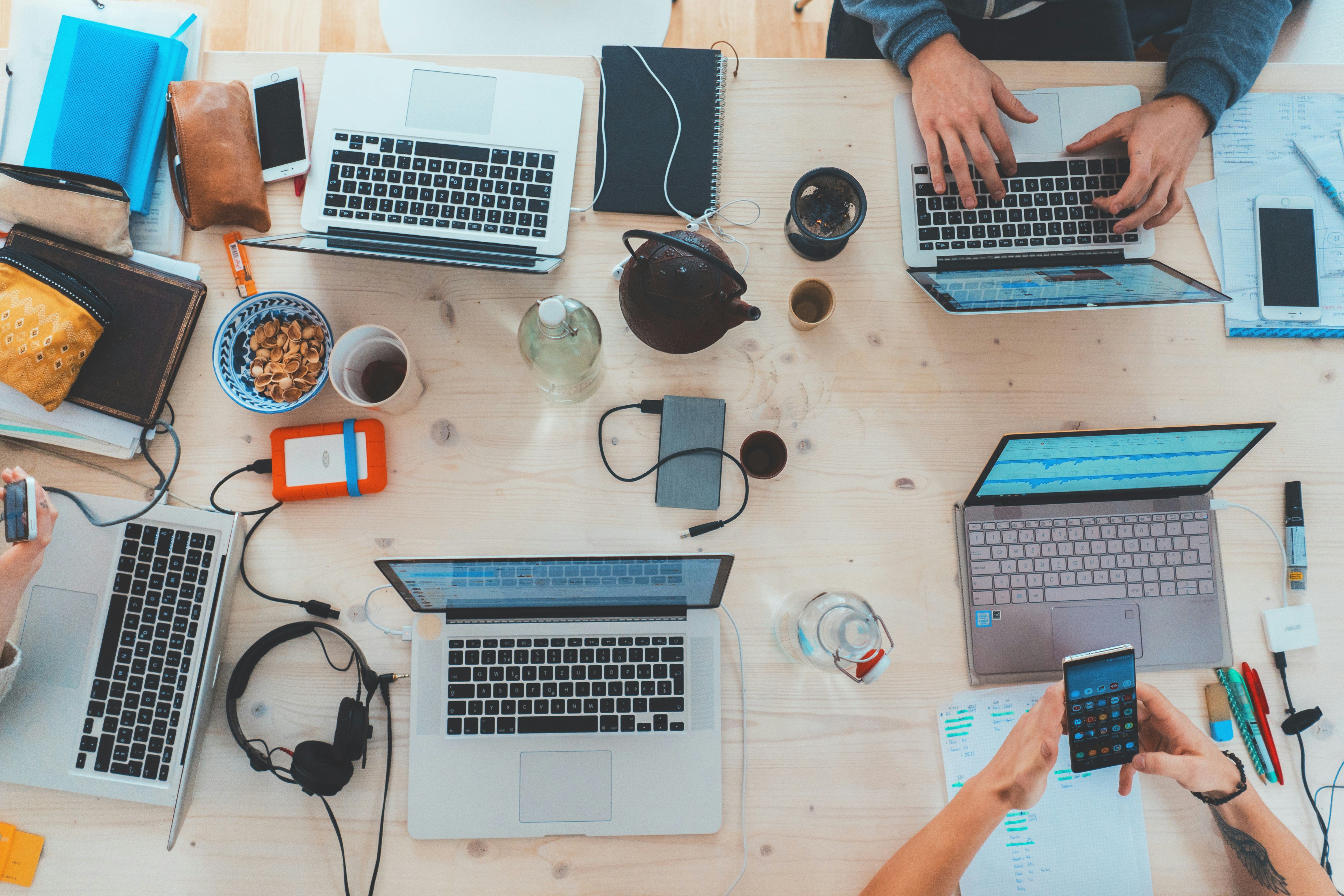 Software development team working on a project - software development services concept