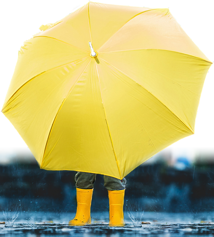 kid with yellow umbrella image