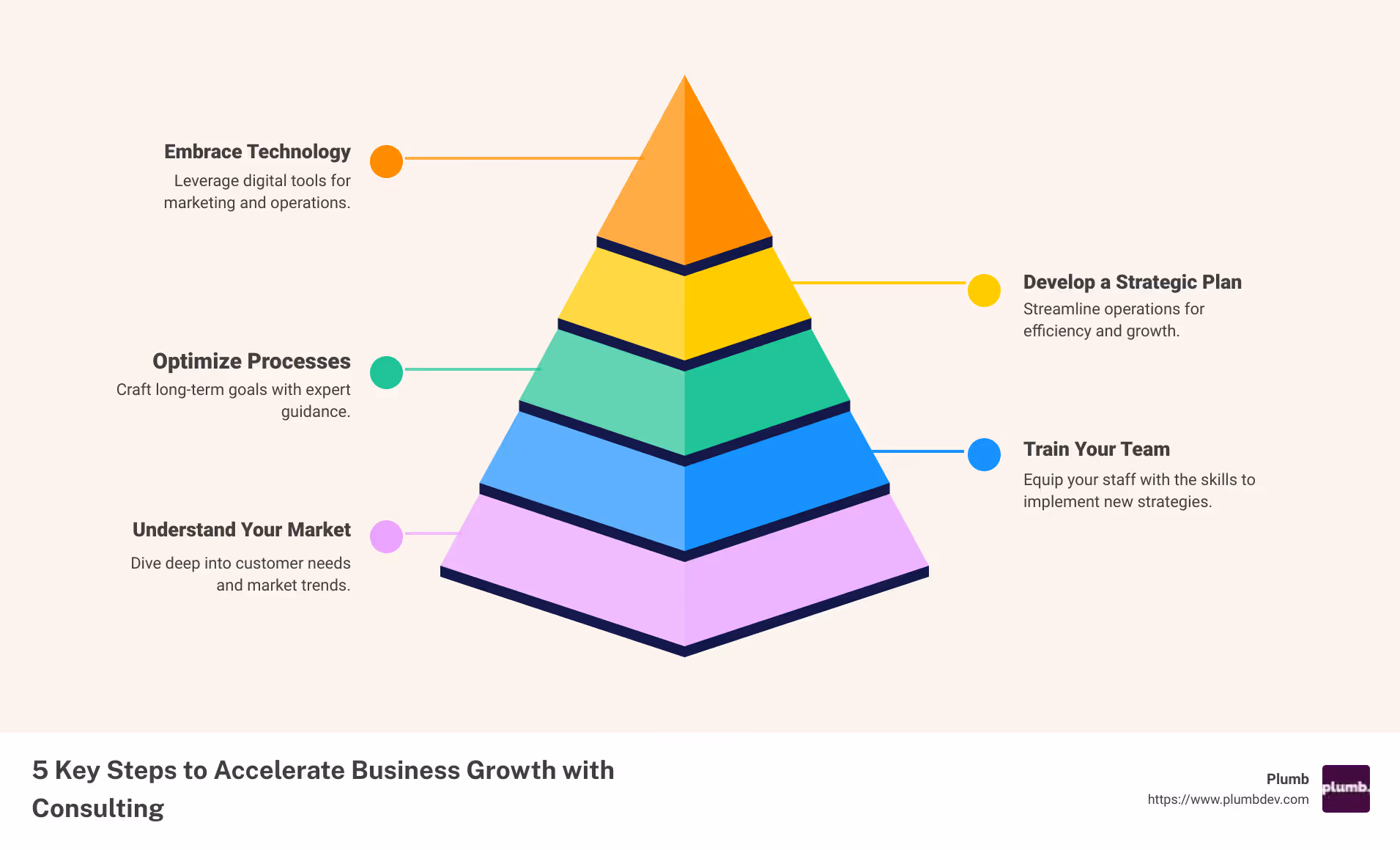 Infographic on Business Growth Consulting - business growth consulting infographic pyramid-hierarchy-5-steps